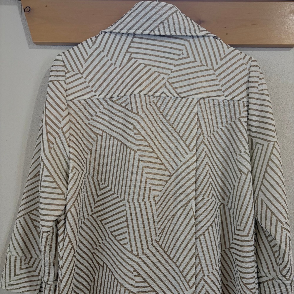 IC by Connie K Blazer Geometric Textured Single Button Jacket Large USA Made - Picture 8 of 10